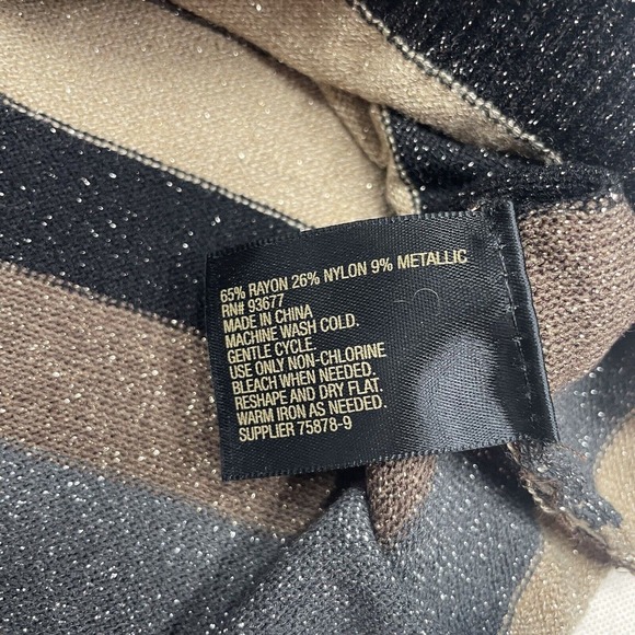 Worthington Sparkle Striped Turtleneck Women's Extra Large XL Fitted Stretch - Picture 6 of 6